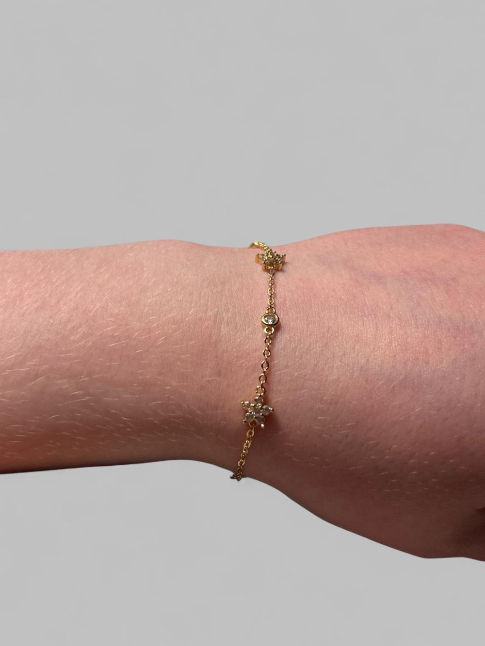 18K Gold-Filled CZ Starburst Bracelet Tarnish Resistant